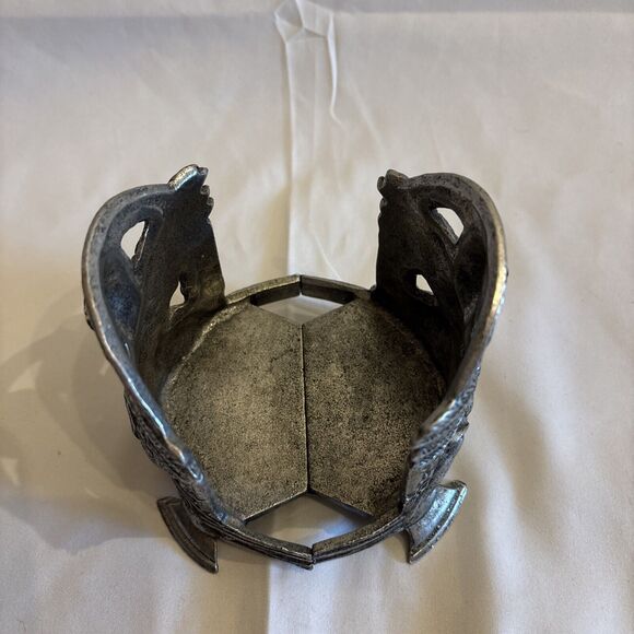 Carson 1999 Pewter Round Candle Holder Cherub Angel Bunny Rabbit Ivy 5 X 4.5 In - Picture 6 of 12